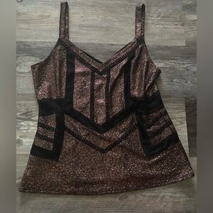 BKE Shimmering Gold-ish and Black Camisole